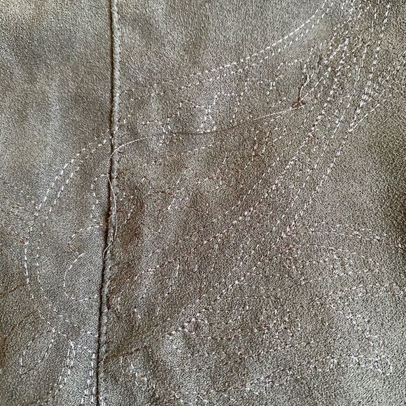 Croft & Barrow Button Up Faux Suede Shirt Jacket Women's Sz 3X Embroidered Green - Picture 16 of 16